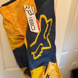 NWT Fox Racing 180 Pants – Size 32 – Navy/Yellow – $80